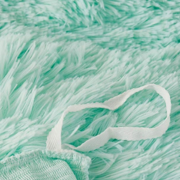 🆕⭐Mint green Aqua shaggy duvet cover set - Picture 7 of 10